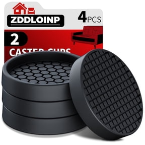 Non Slip Furniture Pads - 2" Anti Skid Caster Cups,4PCS Round Furniture Coasters for Hardwood Floors,Anti Slide Furniture Cup Bed Couch Floor Protectors,Furniture Stoppers to Prevent Sliding(Black)
