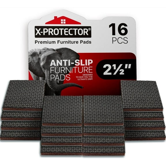 X-Protector Non Slip Furniture Pads - 16 PCS 2 1/2" Furniture Grippers - Rubber Furniture Pads Non Slip