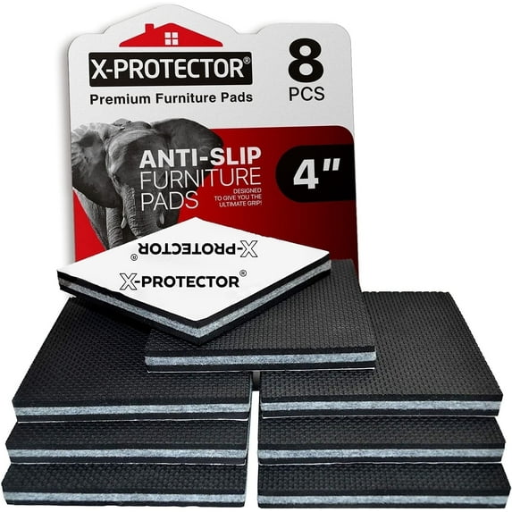 X-Protector Non Slip Furniture Pads - 8 PCS 4" Furniture Grippers - Rubber Furniture Pads Non Slip