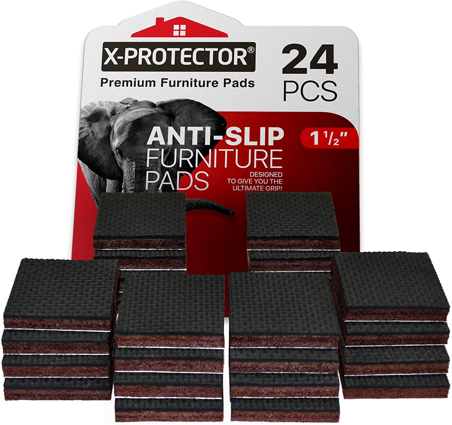 SlipToGrip Non Slip Furniture Pad Grippers - Stops Slide - Multi