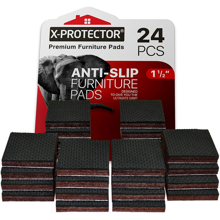 Non Slip Furniture Pads X-PROTECTOR - Premium 24 pcs 1 1/2? Furniture Pad!  Best Furniture Grippers - Rubber Feet - Furniture Floor Protectors for Keep