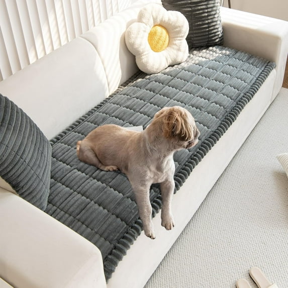 Non Slip Fuzzy Pet Couch Covers for Sofa, Washable Couch Cushion Covers for Large Dogs
