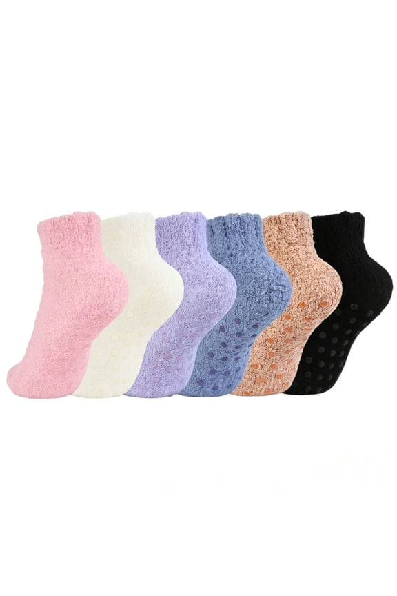 Non-Slip Fuzzy Socks Ultra Soft Plush Sleep Lounge Socks for Women Men Valentines Gift Idea