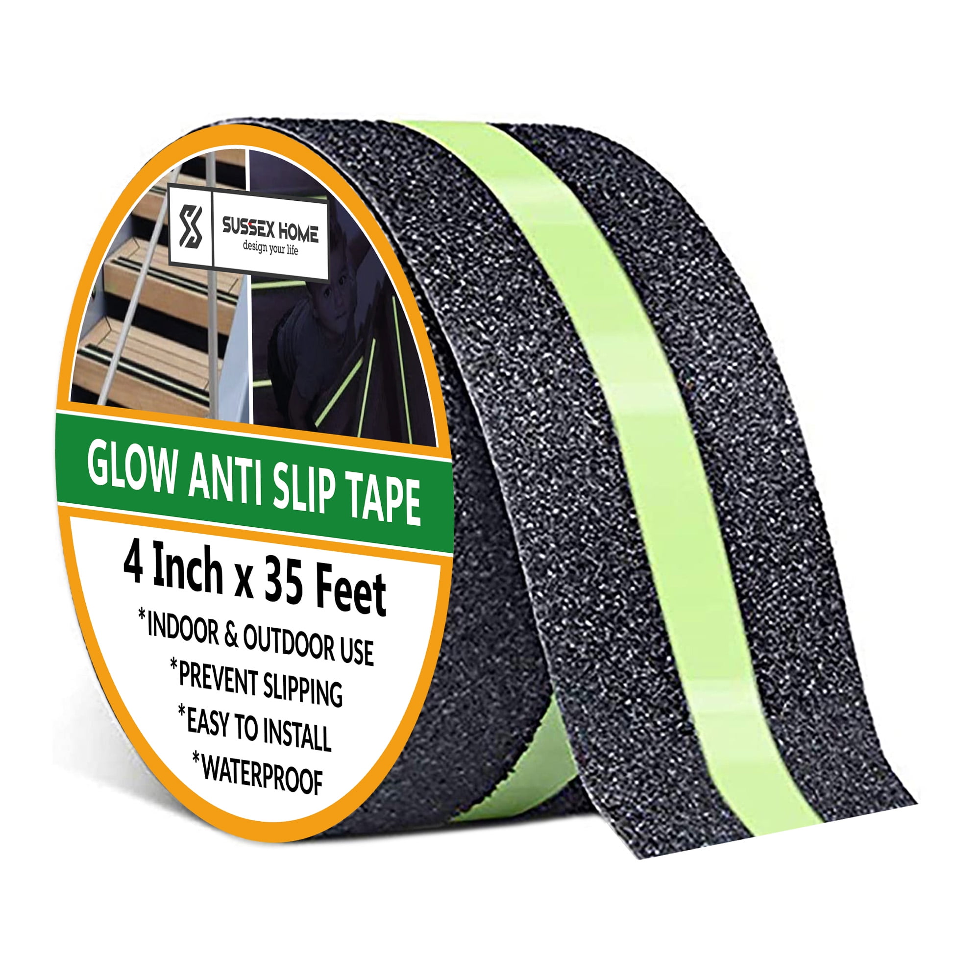 Non-Slip Grip Tape - Waterproof Non-Skid Adhesive Tape For Stairs, Shower  Flooring, Bath Tub, Pool Side - Heavy Duty PEVA Safety Anti Slip Tape For  Indoor & Outdoor Use - 4X35' Roll