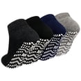 thumbnail image 1 of Non Slip Grip Socks, PUTUO Cotton Pilates Hospital Fitness Sports Socks for Women and Men with Grips, 4 Pairs, Size 11-13, 1 of 8