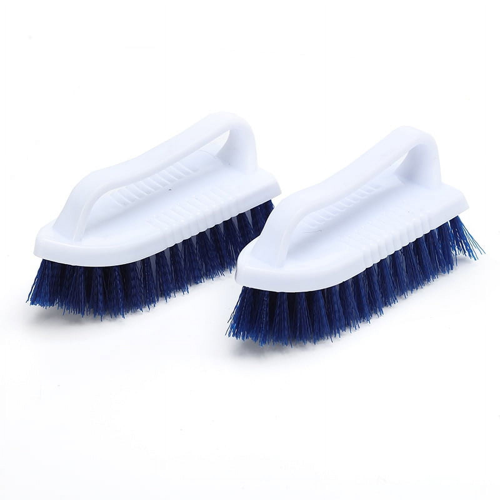NCaan 2pk Deluxe Hand Scrubbing Brush Heavy Duty With Stiff Bristles & Non-Slip Soft Grip Handle