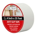 thumbnail image 1 of Non-Slip Grip Tape - Waterproof Non-Skid Adhesive Tape For Stairs, Shower Flooring, Bath Tub, Pool Side - Heavy Duty PEVA Safety Anti Slip Tape For Indoor & Outdoor Use - 4"X35' Roll, Clear, 1 of 10