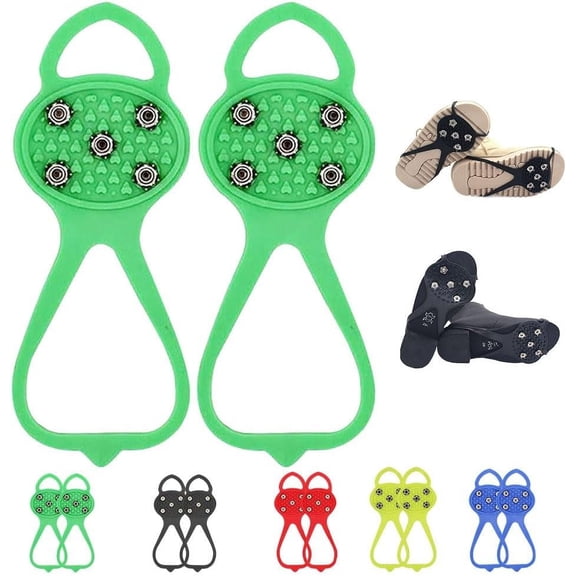 Non Slip Gripper Spikes 2026 New 5-Claw Silicone Ice Traction Cleats, Universal Anti-Slip Snow Grips for Hiking Walking Climbing Fishing Shoes