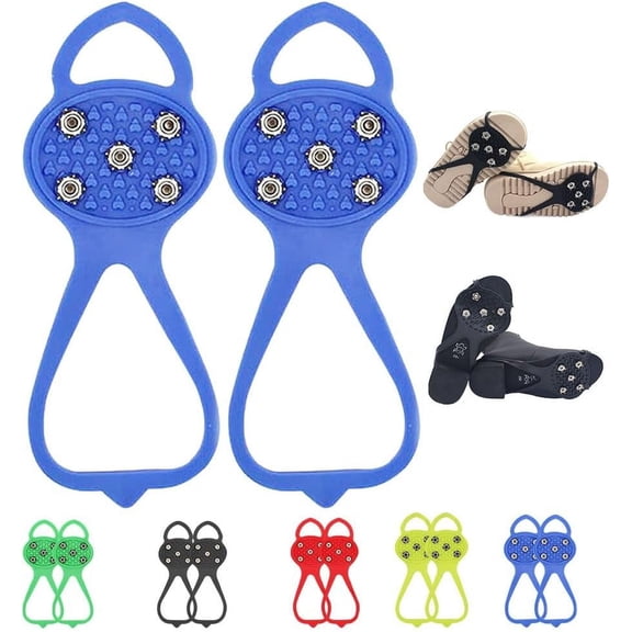 Non Slip Gripper Spikes 2026 New 5-Claw Silicone Ice Traction Cleats, Universal Anti-Slip Snow Grips for Hiking Walking Climbing Fishing Shoes