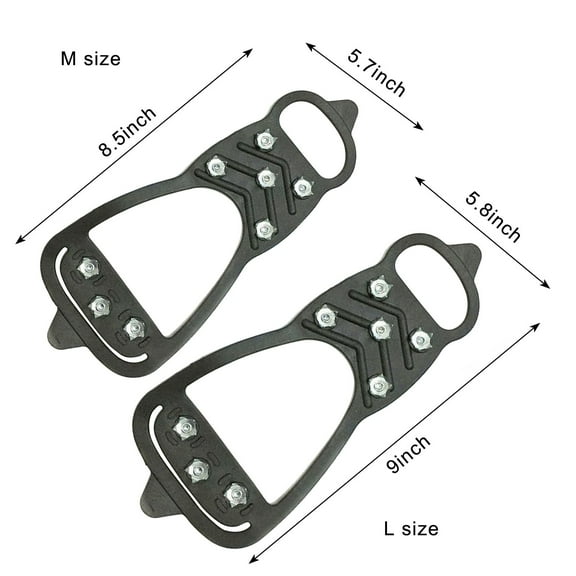 Non Slip Gripper for Shoes, Boot with 8 Steel Studs Crampons Spike Ice Traction Cleats Walk Traction Cleat Durable Ice Snow Grips