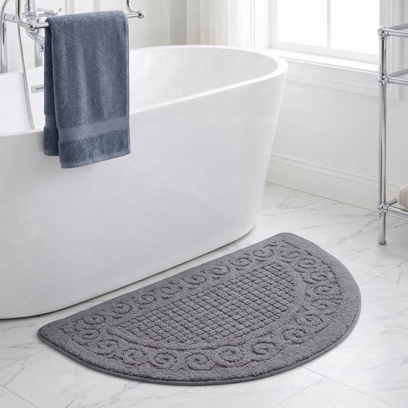 Non-Slip Half Circle Kitchen Rug - Absorbent Washable Mat for Sink