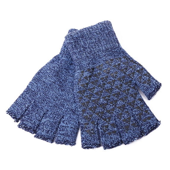 Non-Slip Half-Finger Gloves for Men and Women Autumn and Winter Couple Fingers Outdoor Cycling Students Typing Knitted Warm Gloves