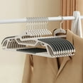 thumbnail image 1 of Non Slip Hangers, Wide Shoulder Plastic Clothes Hangers with Anti Slip Strips, Space Saving Design for Closet Organization, Includes Small Hook for Accessories, Set of 10, 1 of 6