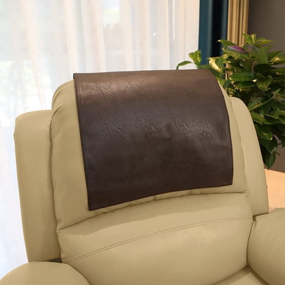 Non Slip Headrest Cover for Furniture Slipcovers,Faux Leather Headrest Protector for Recline Chair Vinyl Head Protector for Sofa
