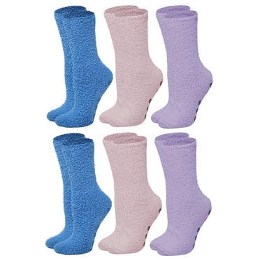 Non Slip Hospital Socks for Men Women Cozy Fuzzy Home Lounge Slipper Socks