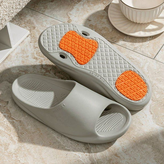 Non-Slip House Slippers for Elderly Men & Women with Arch Support, Comfortable Indoor Outdoor Bathroom Shower Slippers