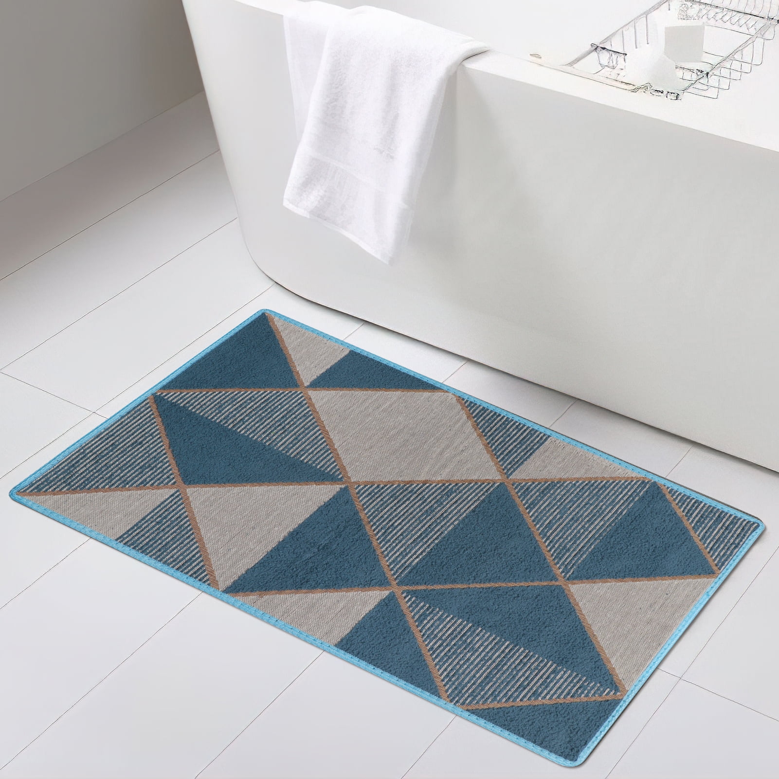 Non Slip Indoor Door Mat, 20"x 32", LowProfile Entrance Rug Front