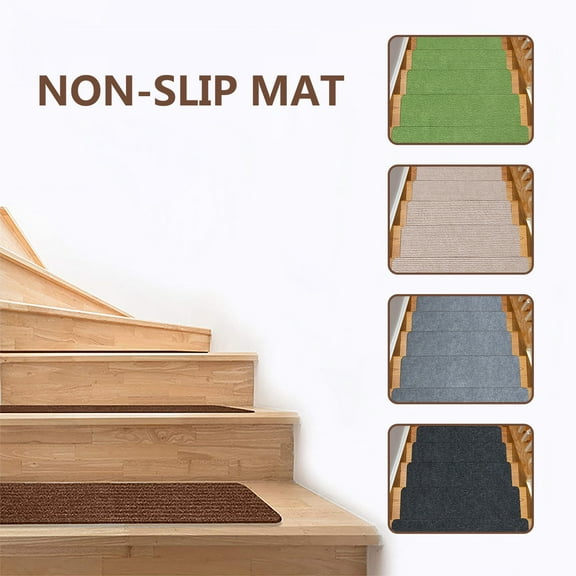 Non-Slip Indoor Stair Treads for Dogs, and Elderly, 8" x 29" Self-Adhesive Carpet Runner-Like Cushion, Easy to Install and Clean, Includes 1 Mat