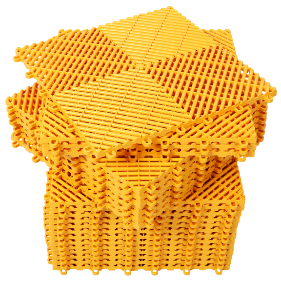 Non-Slip Interlocking Garage Floor Mats 25 Pack 15.6x15.6 Inch Drainage Tile