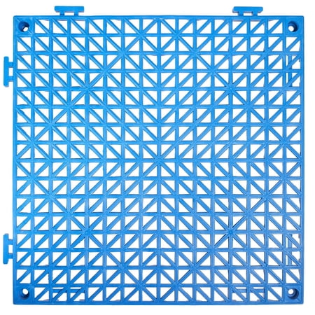 Non-Slip Interlocking Tiles 50PCS Blue, 12" x 12" PVC Drainage Floor Tiles for Restroom, Bathroom, Kitchen, Pool, Wet Areas