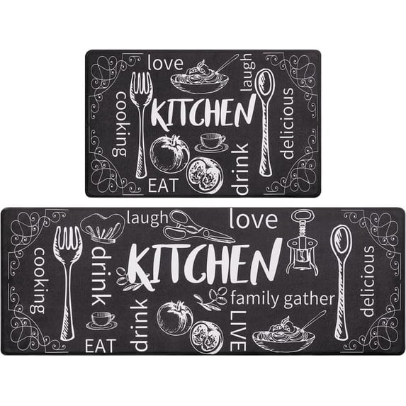 Non-Slip Kitchen Carpet Waterproof Anti Fatigue for Floor Cushioned Kitchen Rugs and Mats Waterproof Comfort Standing Mat Runner for Kitchen,Sink,Laundry (40 * 60cm+40 * 120cm)