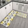 thumbnail image 1 of Non Slip Kitchen Floor Mat Flower Watercolor Gray Yellow Art Set 2 Piece Kitchen Rug Yoga Mat, 1 of 5