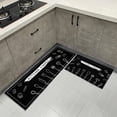 thumbnail image 1 of Non Slip Kitchen Mat Rugs Set 2 Pieces,Non Skid Washable Kitchen Rugs and Mats, Comfort Standing Mats for Home Kitchen Entrance Door Mat (17"*29"+17"*47", Black), 1 of 6
