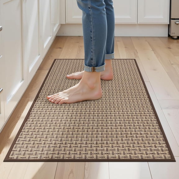 Non Slip Kitchen Rug, Waterproof Anti Fatigue Cushioned Floor Mat for Kitchen, Durable Entryway Doormat, Dirt Resistant Small Runner Rug with Rubber Backing 23"x35.5"
