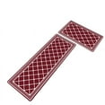 thumbnail image 1 of Non-Slip Kitchen Rugs Set of 2 Microfiber Absorbent Mats - Bathroom Use Anti Fatigue Design(Red), 1 of 2