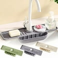 thumbnail image 1 of Non-Slip Kitchen Sink Pad with Storage Pocket | Water Absorbing Faucet Mat | Bathroom Counter Protector | Sponge & Brush Holder | Easy Clean Drainage Mat, 1 of 4