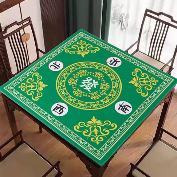 Non Large Mahjong Mat for Table, Quiet Felt Padding Accessories Tablecloth, Portable Game Mat for Poker Card Board Tile Gamesï¼D - 80X80CM