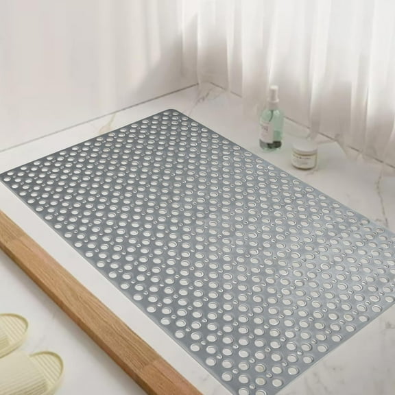 Non Slip Large Shower Mat 35.4"*23.6", TPE Bath Mats for Inside Outside Shower,Extra Large Bathtub Mat with Suction Cups and Big Drain Holes