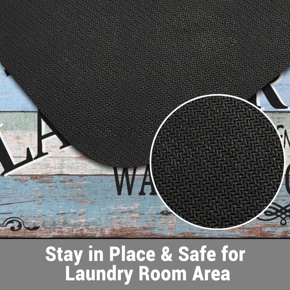 Non Slip Laundry Room Rug - Farmhouse Kitchen Floor Mat -Laundry Room Rug- Runner Decor -Washable Floor Carpet for Washroom Mudroom Kitchen Bathroom Hallway-20 x59
