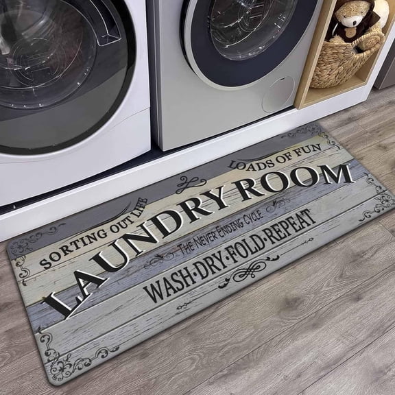 Non Slip Laundry Room Rug - Farmhouse Kitchen Floor Mat -Laundry Room Rug- Runner Decor -Washable Floor Carpet for Washroom Mudroom Kitchen Bathroom Hallway-20 x48