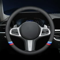 Non-Slip Leather Car Steering Wheel Cover, Comfortable Breathable Leather Grip, Easy Install Accessory