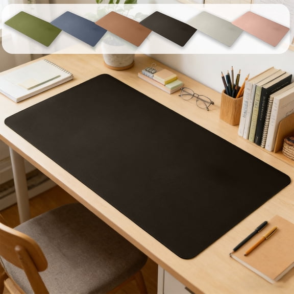 Non-Slip Leather Desk Pad Waterproof Pu Leather Desk Pad Protector Table Protector Blotter Mat 19.69x39.37in Computer Desk Mat For Mouse, Writing Desk, Office, Home, Laptop Blotter