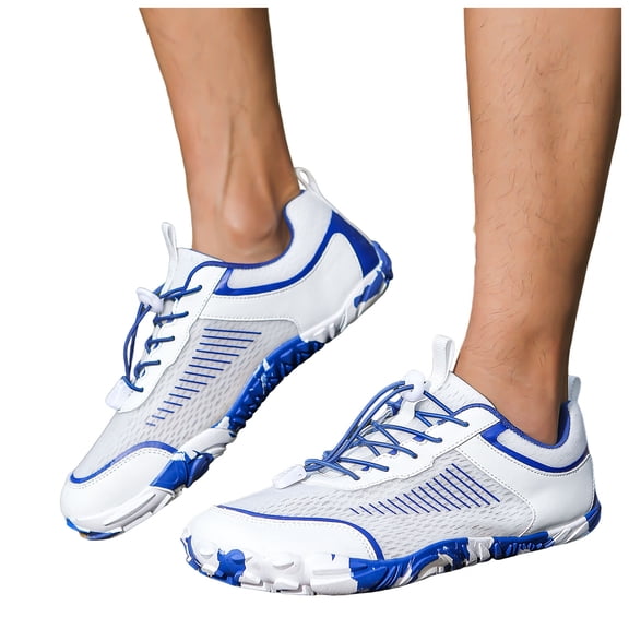 Non Slip Lightweight Barefoot Shoes for Womens Mens Casual QuickDry Slip On Sneakers with Adjustable Strap White Size 9.5