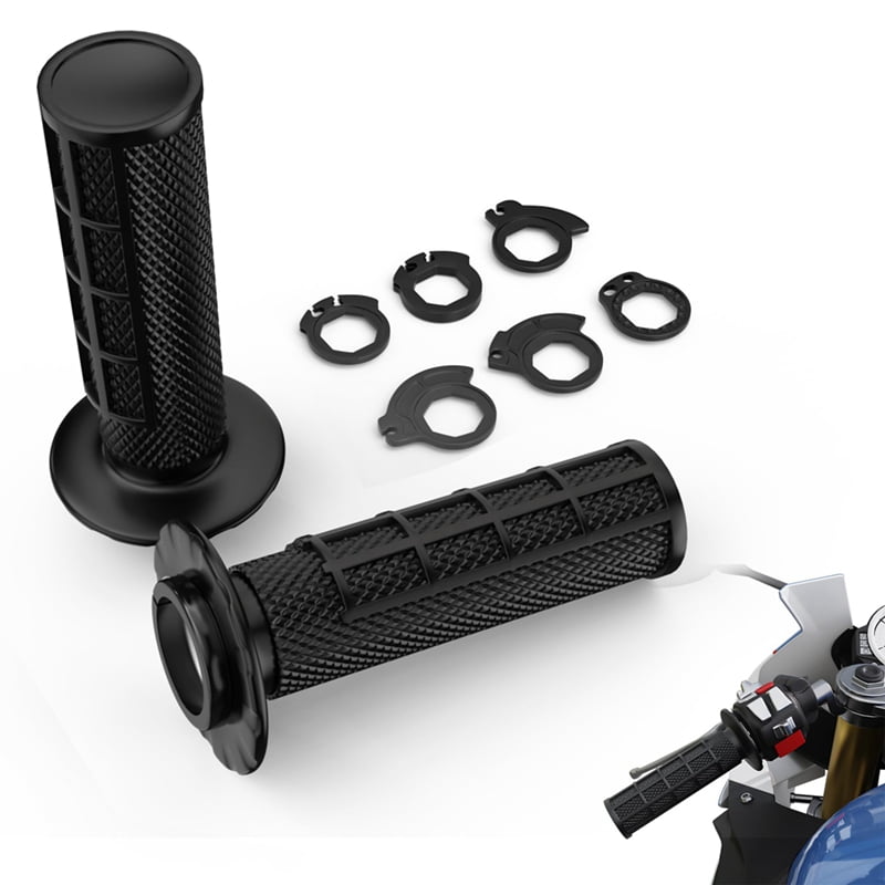 Non Slip Lock-on Grips Handle, Universal Motorcycle Handlebar Grips with The Snap-in Cam, Dirt Pit Bike HandGrip Black