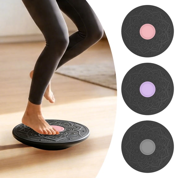 Non‑ Massage Point Wobble Balance Board 11.8" 360° Adjustable Rotation Core Trainer PP Stability Fitness Equipment for Home Gym Yoga Workout Physical Therapy Grey