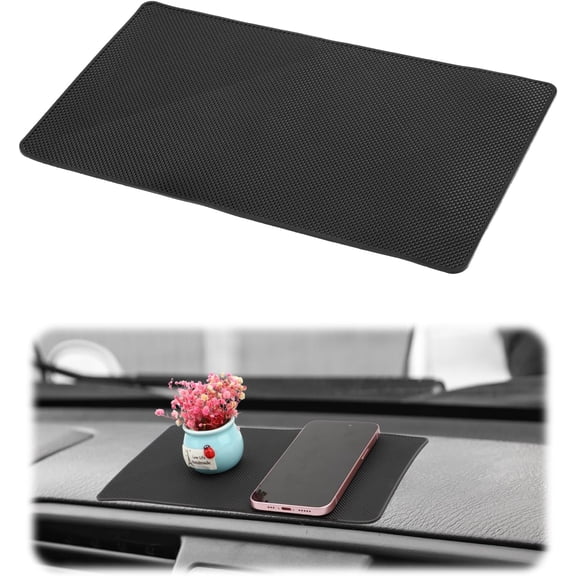 Non Slip Mat Car Dashboard Sticky Phone Grip Anti-Slide Gel Pad 10.6"x 5.9" Extra-Thick Dash Multifunctional Fixate Rubber Pads for Radar Detector Mount Holder Decorations -