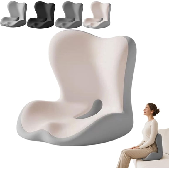 Non-Slip Memory Foam Seat Cushion – Sciatica Relief, Breathable Mesh & Universal Fit, Ergonomic Driver Cushion for Car, Office Chair, Desk, Gaming Chair & Wheelchair (Light Gray)