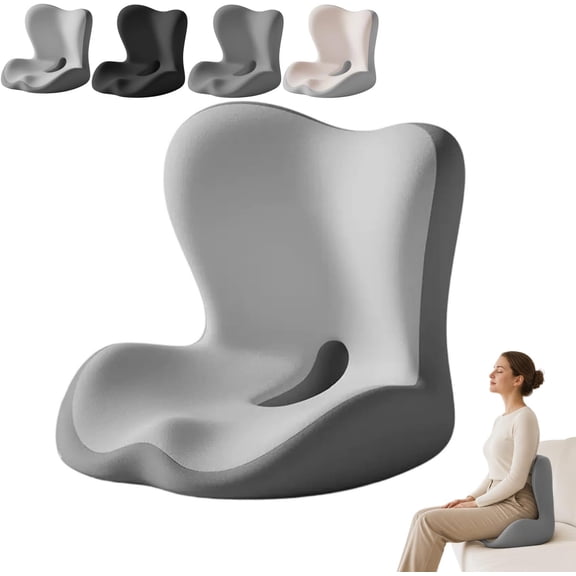 Non-Slip Memory Foam Seat Cushion – Sciatica Relief, Breathable Mesh & Universal Fit, Ergonomic Driver Cushion for Car, Office Chair, Desk, Gaming Chair & Wheelchair (Light Gray)