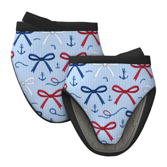 Non-Slip Mini Oven Mitts With Duck Beak Design Are Easy To Take Off And Wear And Easy To Hang For Oven Pot Tripod Barbecue Casserole Nautical Theme Thin Ribbon Bow Pattern 2pcs