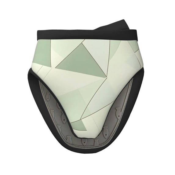Non-Slip Mini Oven Mitts With Duck Beak Design Are Easy To Take Off And Wear And Easy To Hang For Oven Pot Tripod Barbecue Casserole Palegreen Geometric Lines_3 1 Pc