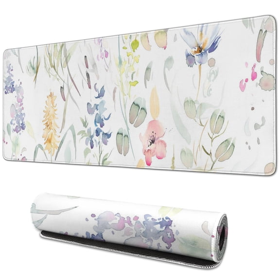 Non-Slip Mouse Pad - Mini Floral Flower Design, Perfect for Office, Home & Gaming, Smooth Surface, High Tracking Accuracy, Large 31.5x11.8 Inch - Enhance Your Work and Gaming Experience