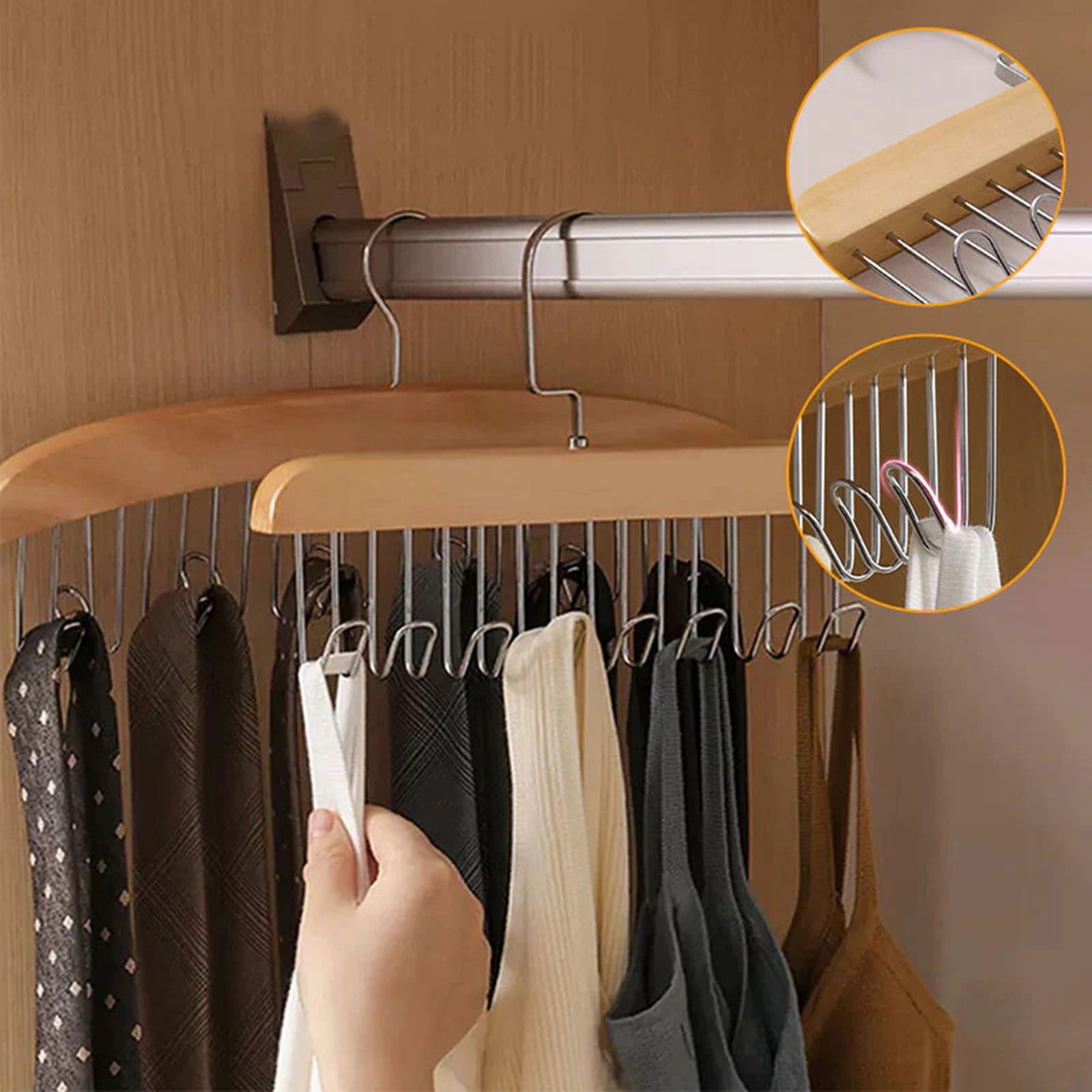 Non Slip Multi Hook Clothes And Hat Rack Multifunctional Solid Wood ...