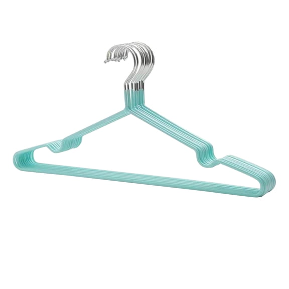 Non Multi-functional Clothes Hanger Metal Stainless Steel Clothes Hanger 10 Pieces Shoulder Line Design Notched Velvet-Coated Pant Hangers Shiny Chrome Hooks