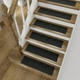 thumbnail image 1 of Non-Slip, Non-Adhesive, Heavy-Duty, Waterproof, Washable and Stain-Resistant 7-Pack Stair Treads with Non-Slip Backing and Dirt-Capturing Grooves for Commercial and Residential Use, 8"x30", Black, 1 of 7