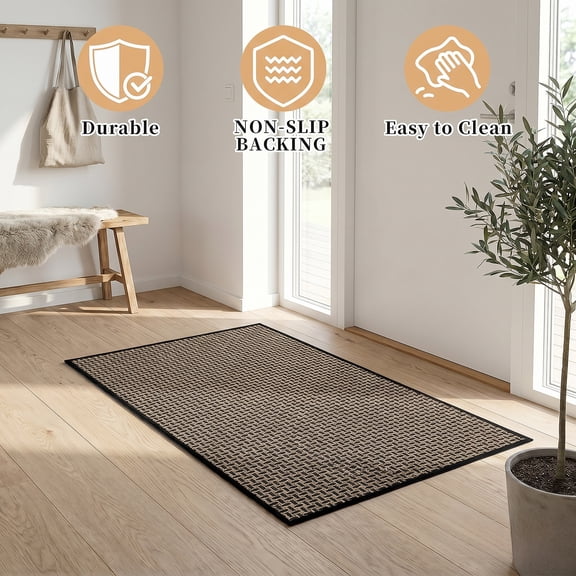 Non-Slip Outdoor Doormat – Weather-Resistant Absorbent Entry Rug with Rubber Backing for Front Door, Patio, Lawn, Garden