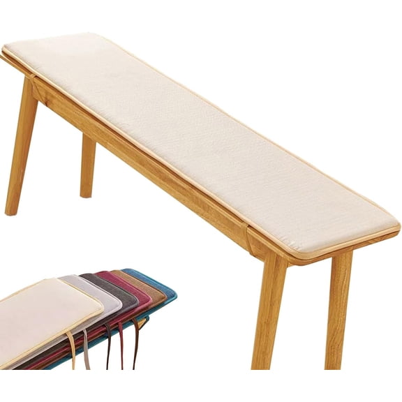 Non-Slip Outdoor/Indoor Bench Cushion – Patio, Porch Swing, Bay Window Seat Pad - 60/48/40/50 x 12/14/16/18 Inch(Beige,15x43in)